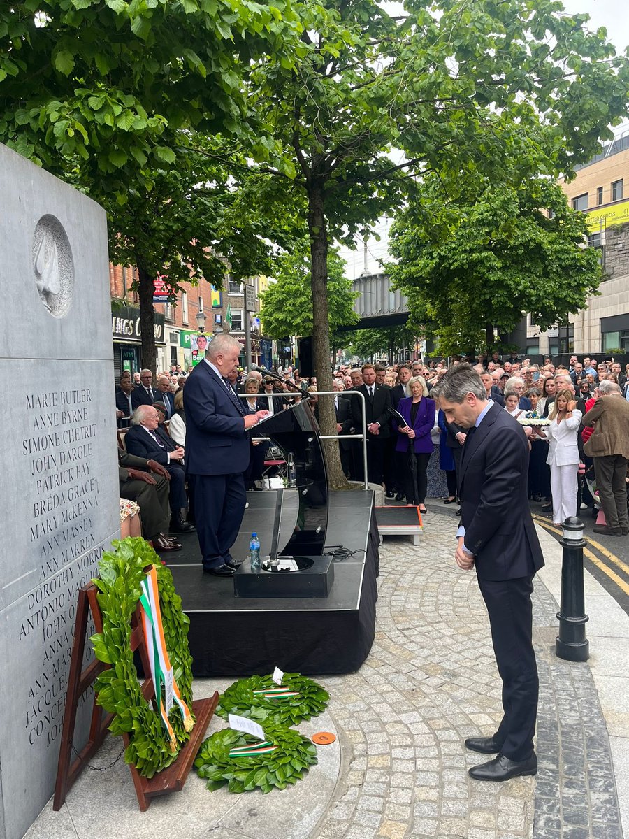 In 1974, 34 people were killed in the Dublin Monaghan bombings. Up to 300 others were injured. Today I laid a wreath remembering those who tragically lost their lives 50 years ago. I will do all I can to support their families in their quest for justice and truth