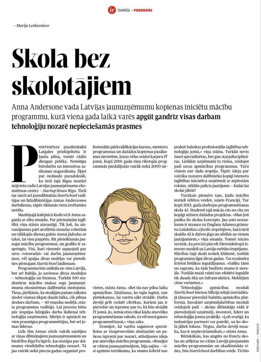 Nellija Ločmele (@nellijal) on Twitter photo Domāju, starp IR lasītājiem ir ļaudis, kam šis varētu ļoti noderēt - maijā var pieteikties uz apmaksātu vietu jaunajā IT tehnoloģiju un jaunuzņēmumu biznesa programmā, izklausās pēc superskolas <a href="/StartSchoolRiga/">Start School</a> nākamajiem vienradžiem! 🙌 Domāju, starp IR lasītājiem ir ļaudis, kam šis varētu ļoti noderēt - maijā var pieteikties uz apmaksātu vietu jaunajā IT tehnoloģiju un jaunuzņēmumu biznesa programmā, izklausās pēc superskolas <a href="/StartSchoolRiga/">Start School</a> nākamajiem vienradžiem! 🙌