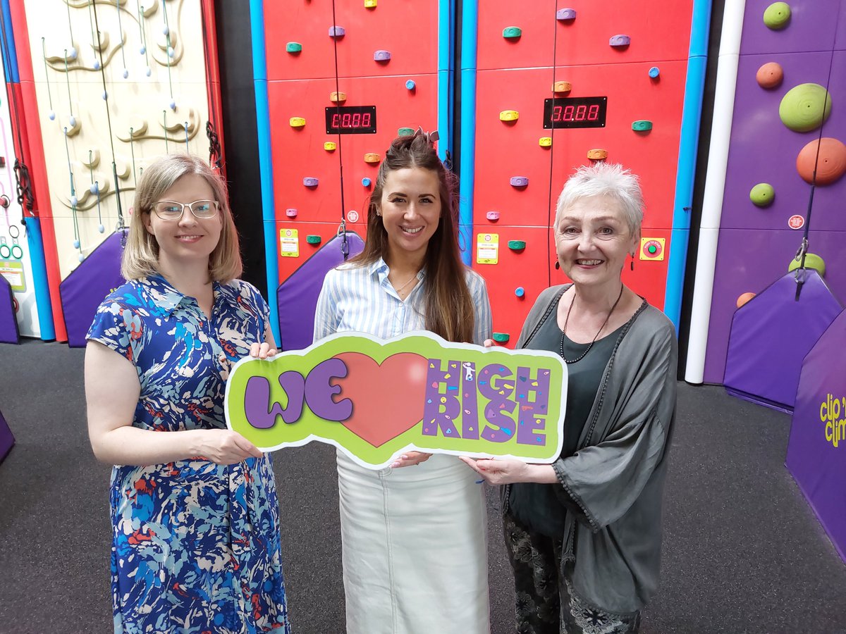 Delighted to welcome @SorchaEastwood for a tour of @highriseni & a catch up on a range of issues including education, skills, childcare & the economy. Thanks for calling in & look forward to getting you back soon to give Clip 'n Climb a go! #buysocial #socialenterprise