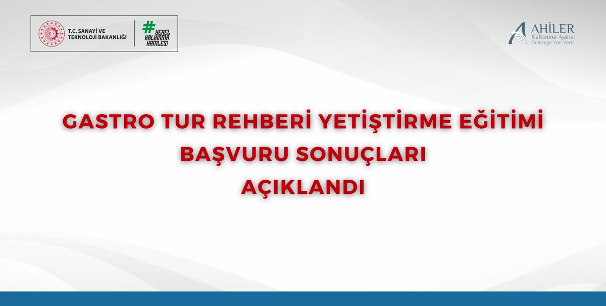 #AHİKA ve @KapadokyaUniv'nin 20-26 Mayıs'ta düzenleyeceği 'Gastro Tur Rehberi Yetiştirme Eğitimi' başvuru sonuçları açıklandı! Eğitim almaya hak kazananlar listesi ve detaylar 👇 ahika.gov.tr/duyurular/gast… @TCSanayi @KalkinmaAjansGM