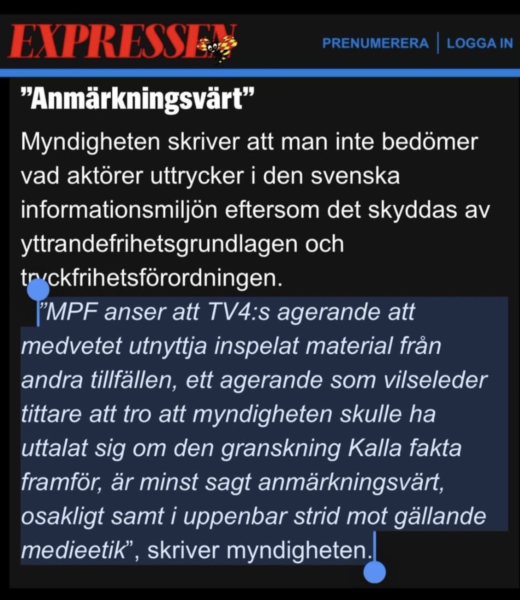 Först hänger TV4 ut personer som 'troll' som inte är troll. Myndigheten för psykologiskt försvar anmäler nu TV4 och 'Kalla Fakta' för att sprida desinformation😝 Behöver man säga mer? 😂🤣😂🤣