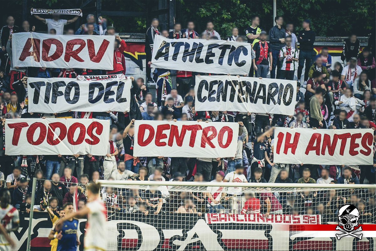 Es el partido de nuestra historia. Es el Centenario de nuestra bendita Agrupación.

Contra el Athletic, todo el mundo una hora antes dentro del campo para desplegar el mayor tifo visto en Vallekas.

Queremos que todo el Rayismo lo vea.
Necesitamos que todo el Rayismo participe.