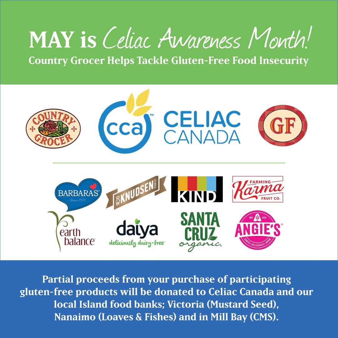 TheCeliacScene's tweet photo. 🙏@CountryGrocer supports #celiacs this week, this month, all year long!
🙏 Weekly sales on #GF items we want &amp; need! SEE https://t.co/qpJF0MXpKA
🙏 Generous sponsor of Victoria's first ever, @CCAceliac @celiac_bc #ShineALightOnCeliac #CeliacAwarenessMonth #countrygrocer #CD #yyj https://t.co/GCcu0VM13o