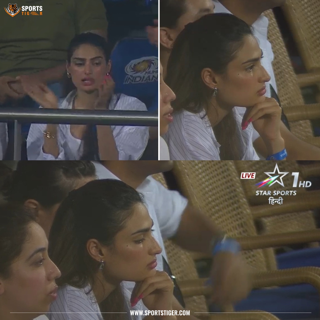 KL Rahul's Wife Athiya Shetty at the Wankhede Stadium to support Rahul & LSG Team 📷: StarSports #MIvLSG #LSGvMI #IPL2024 #TATAIPL2024 #IPLT20 #T20Cricket #LSG #KLRahul #AthiyaShetty