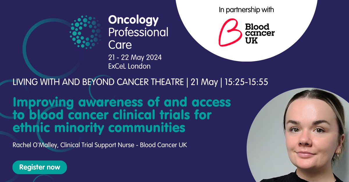 Join our session about improving access and awareness to blood cancer clinical trials at @oncology_care next week. Healthcare professionals can register for free 👇 bit.ly/3uRwwNm