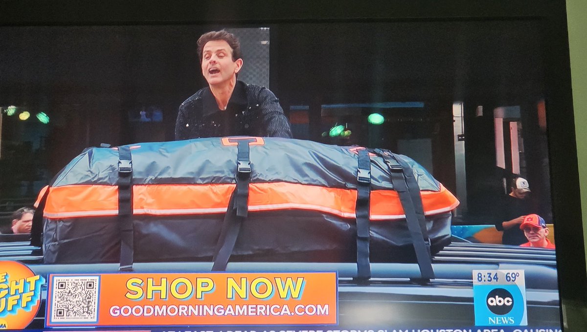 Just watching ... @joeymcintyre putting in my order for the rooftop bag with you & another  New Kid 😉🤣 loved you guys did this!!  Road trippin from ATL to Franklin, TN for Magic Summer Tour. But 1st, Disney and PCB in June!
