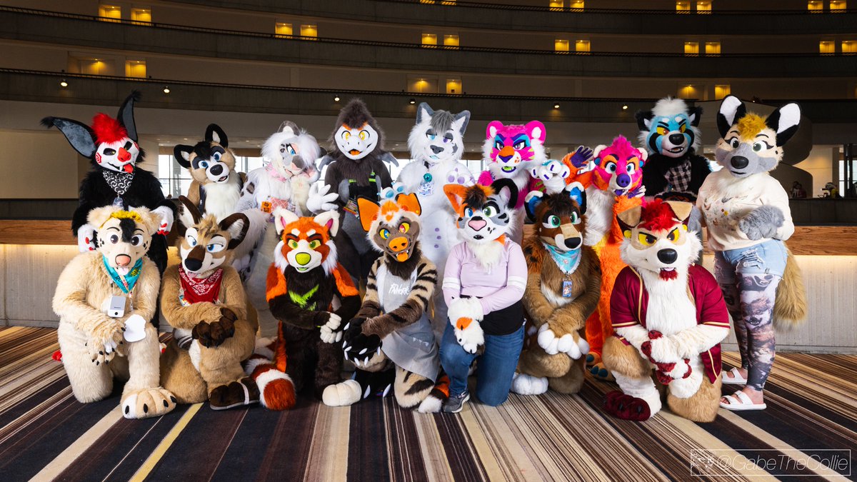 Happy #FursuitFriday from the fam 💚🐾

#FWA2024
📸 <a href="/gabethecollie/">Gabe Collie!</a>