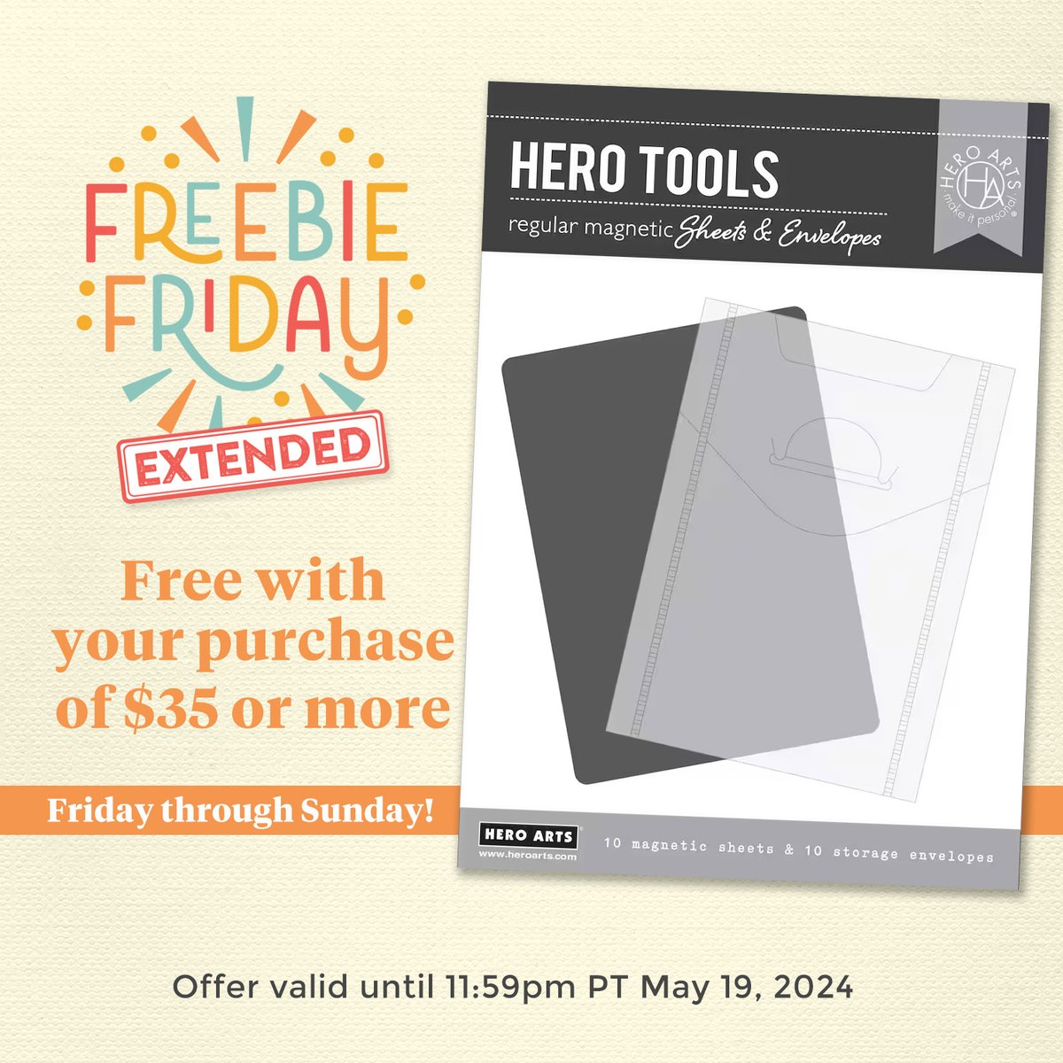 Free storage, anyone? Now through Sunday, we're giving you a FREE 10-pack of Hero Tools Magnet Sheets & Storage Envelopes! ($21.99 value) Learn more: heroarts.com/blogs/hero-art…