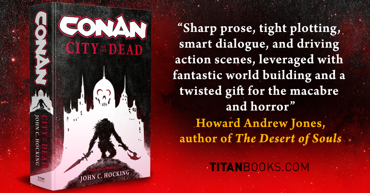 Two action-packed epics in one hardcover combining Robert E. Howard’s trademark sword and sorcery with concepts straight out of Lovecraftian horror. CONAN: CITY OF THE DEAD by John C. Hocking is one month away! Pre-order now: bit.ly/4aWdOUo