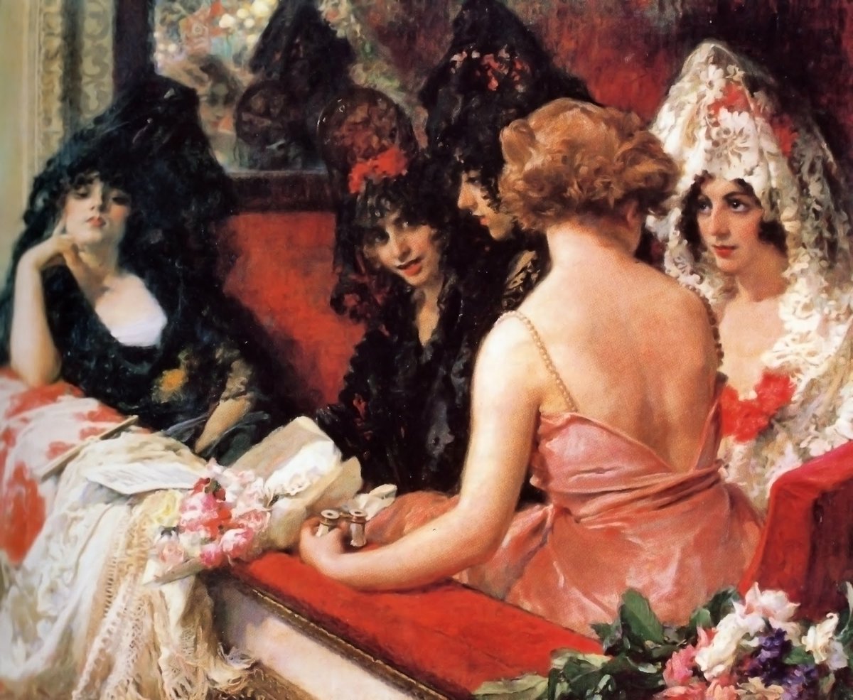 'Damas en el palco', de Francisco Pradilla y Ortiz (Villanueva de Gállego, Zaragoza, 1848-Madrid, 1921).