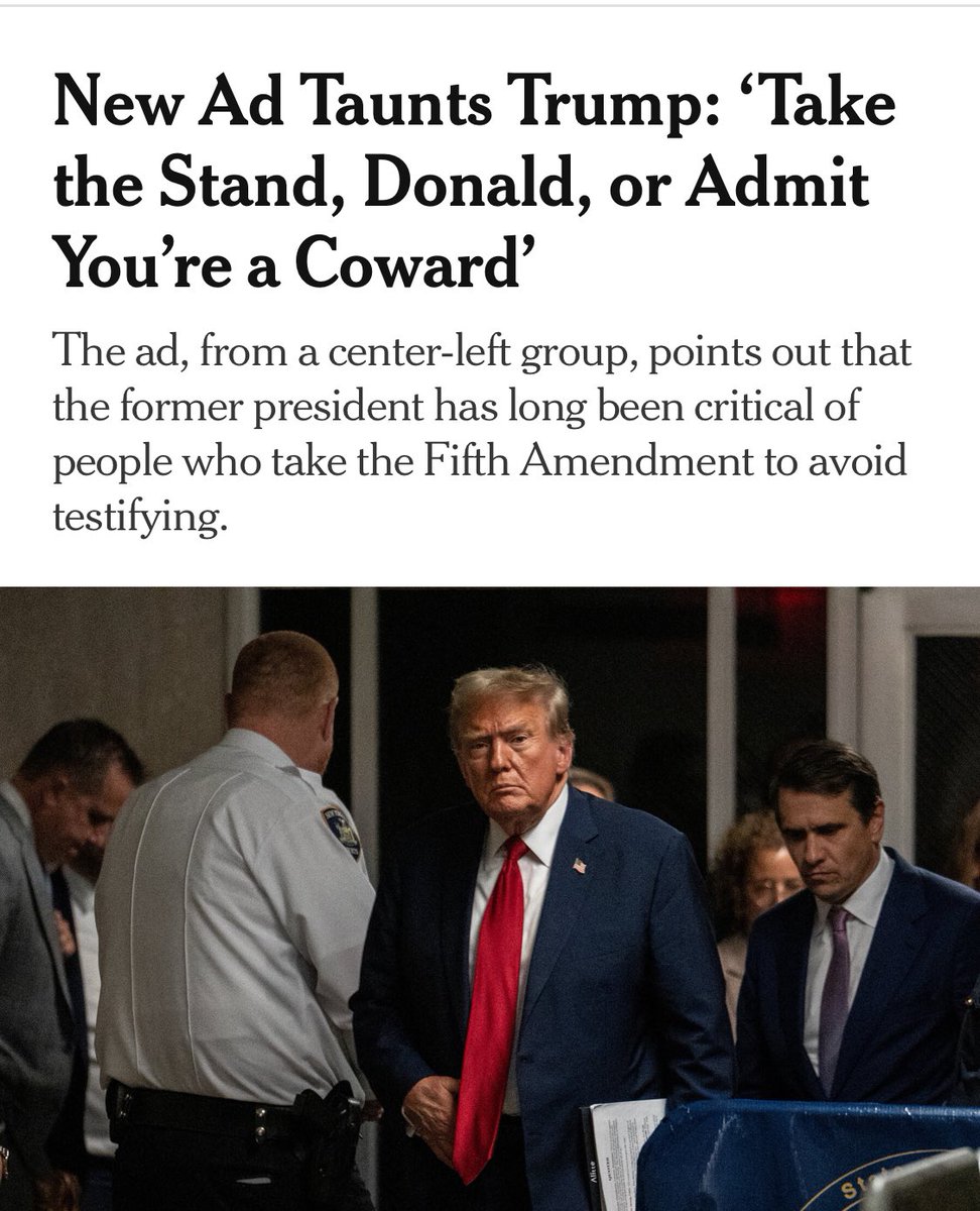 “He has talked tough for years about how only guilty people and mobsters take the Fifth. … We wanted to remind him of that and see if we could taunt him into testifying, frankly, because it might not go well for him if he did that.” nytimes.com/2024/05/17/us/…