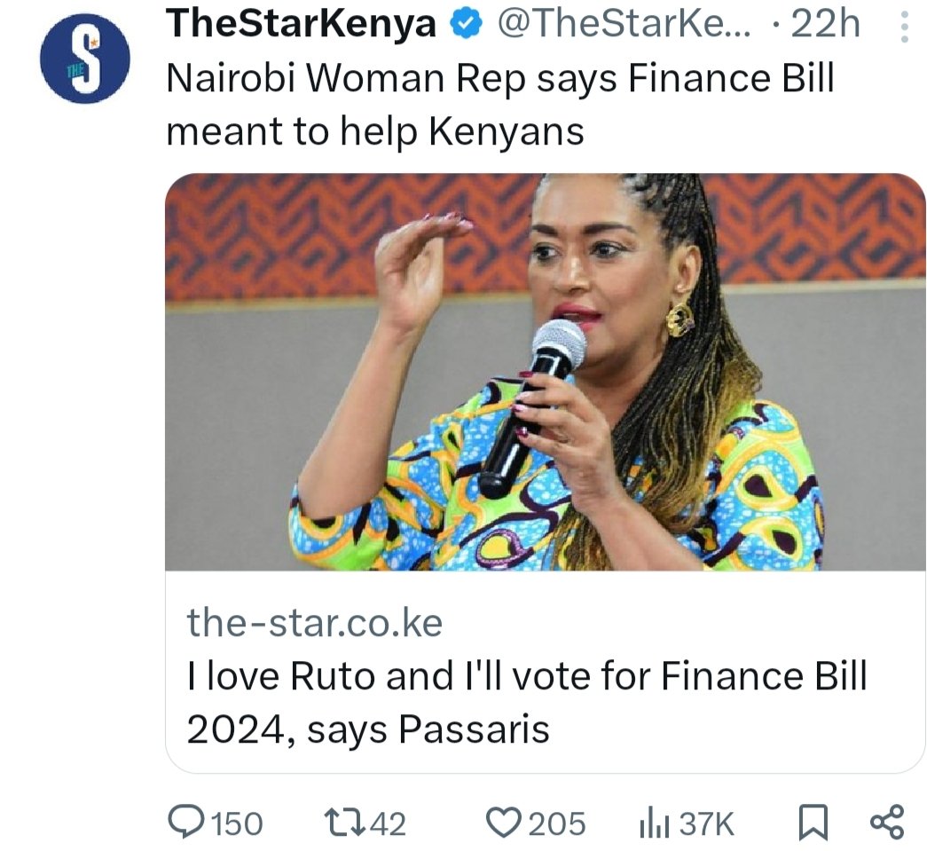 To what extent do you LOVE Ruto that you are willing to lose your seat come 2027 general election ?
Because no sane Kenyan will vote for you madam.
And again,can you explain to hustlers how they will benefit from buying a loaf of bread at ksh80?
@EstherPassaris