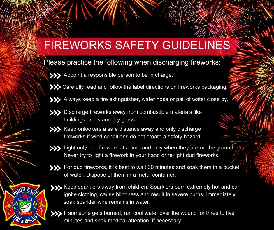 🎆HAPPY MAY 2-4!🎇
Fireworks safety is no joke! Over 200 people are seriously injured by fireworks every year! 

@pertheast residents: The discharge of fireworks is permitted on Monday May 20th from 8pm - Midnight! #PracticeFireworkSafety 
#VictoriaDay 
#FirstKickOffToSummer