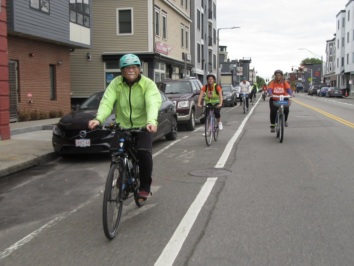 LeeToma's tweet photo. I led today’s #BikeToWorkDay convoy from Mattapan through Milton, Dorchester and Southie. Special thanks to Matty and Ella for sweeping and corking! https://t.co/D5roL5Ijwc