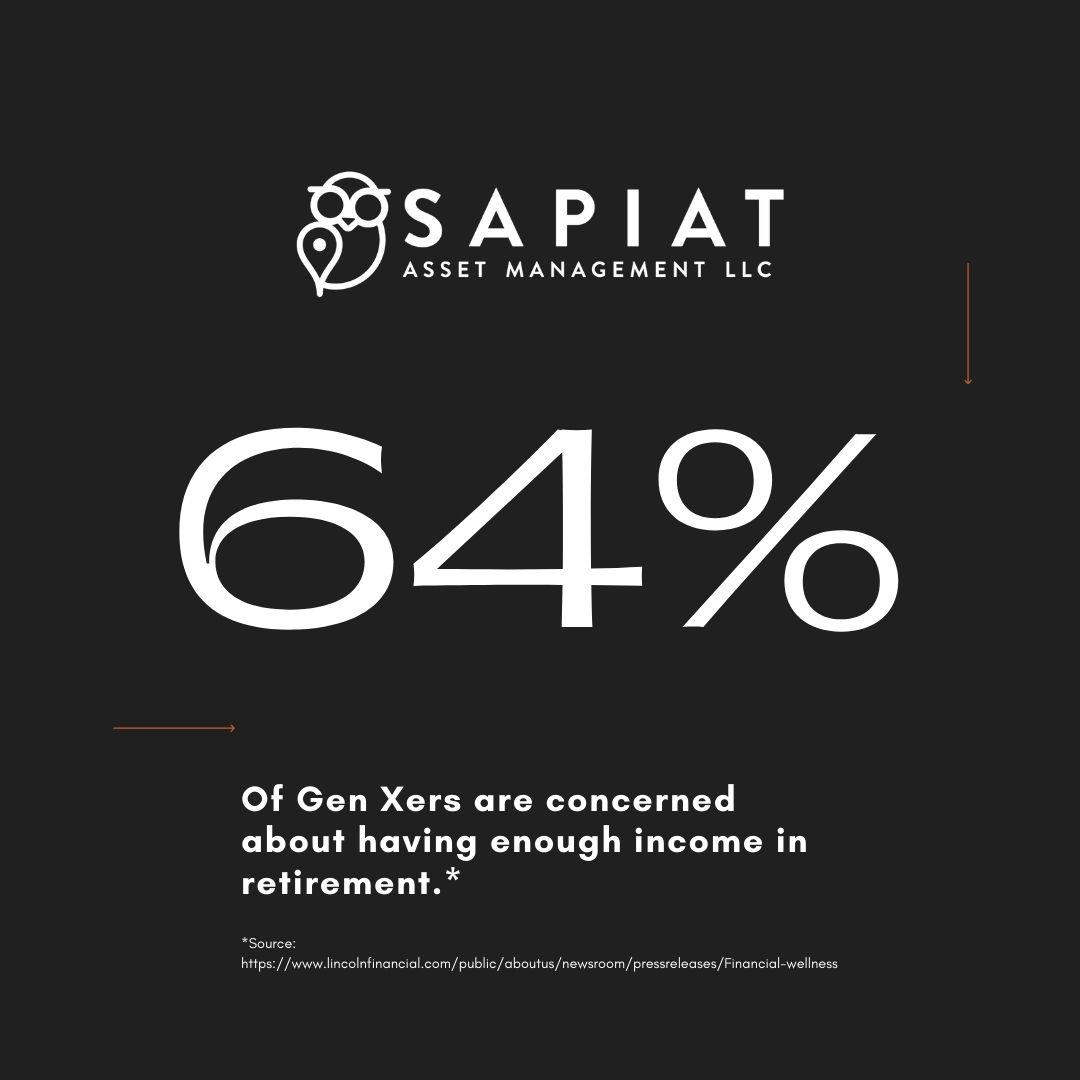 Feeling unsure about retirement savings? You're not alone—64% of Gen Xers share the concern. But fear isn't a strategy. Let's turn worry into action and build the future you deserve. Start now with Sapiat Asset Management. #RetirementReady #GenX #FinancialFreedom