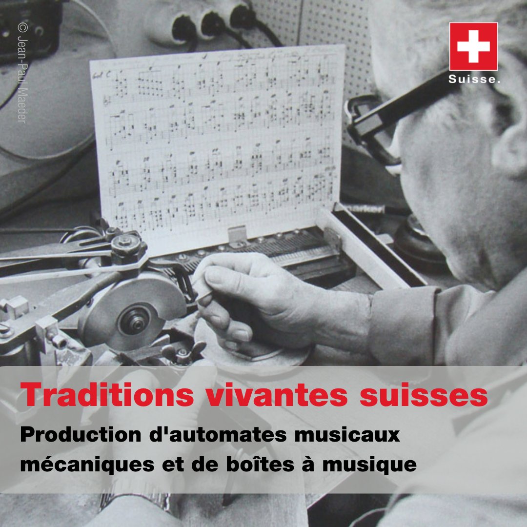 Une tradition qui allie ingénierie et artisanat d'art !
La production de machines à musique mécaniques, qui s'est répandue au XIXe siècle, est indissociable de l'horlogerie suisse.
Cet art de précision est aujourd'hui maintenu par une poignée de passionnés.