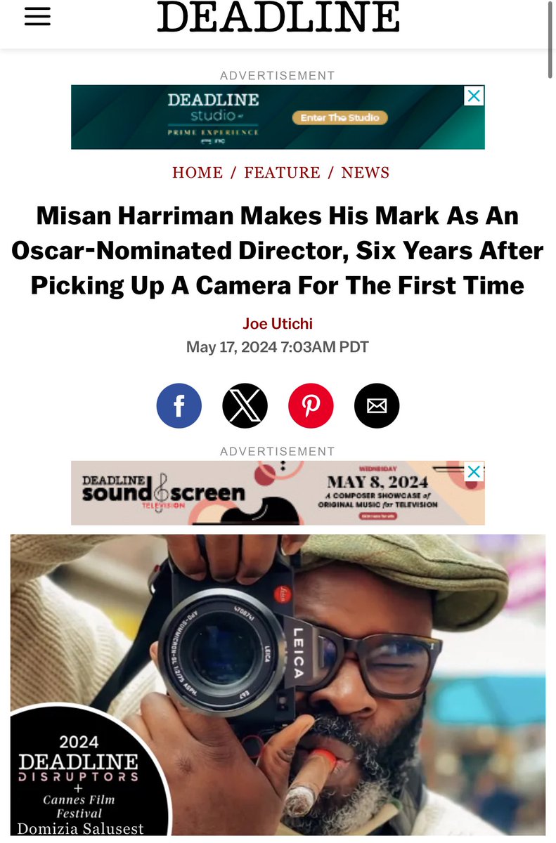 Wow thank you for your in depth interview @joeutichi and @DEADLINE “When I’m dead and buried, my civil rights work is always going to be my most cherished work,” he says. “I know I’ve photographed a lot of famous people, but that is not as important to me as being on the tip of
