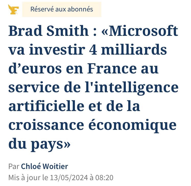 Je crois bien qu’il va y avoir un problème avec ces 4 milliards d’investissement…🤷🏻‍♂️
#ChooseFrance #Macron #Microsoft
#MacronNousPrendPourDesCons‼️