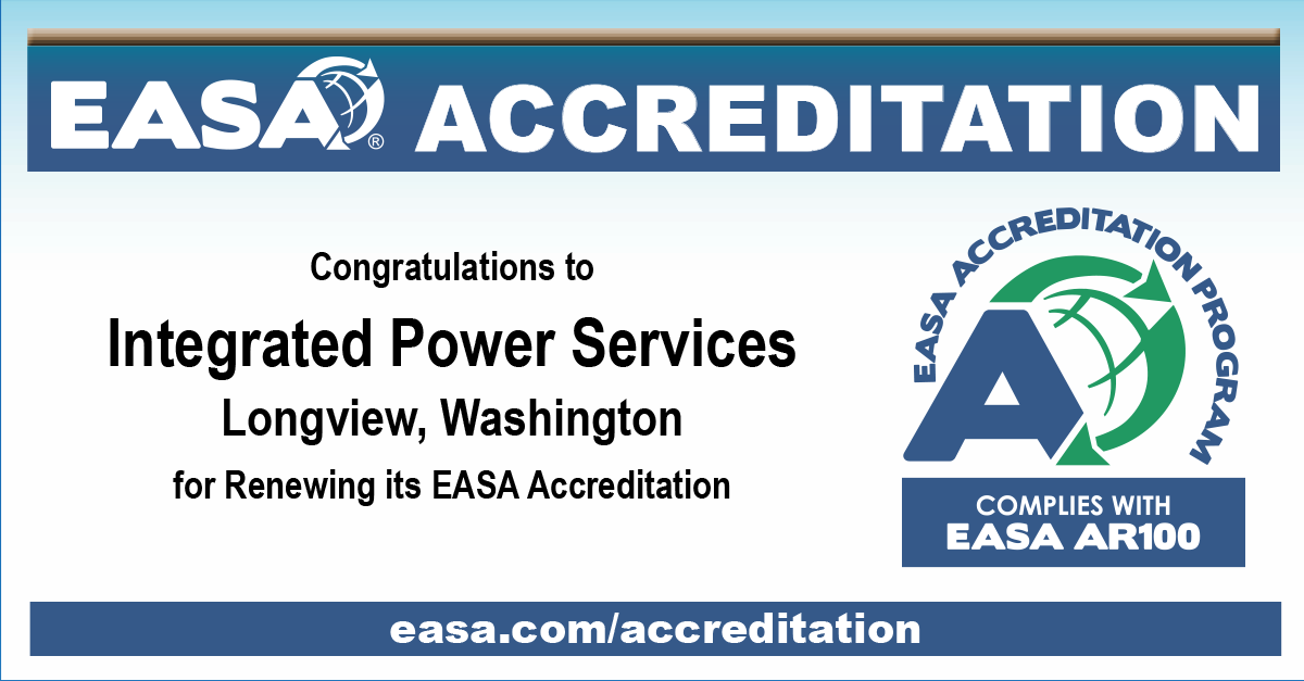 Congratulations to @IPS_industrial for renewing its @easahq Accreditation! @easahq Accreditation showcases this company's commitment to excellence and best practices. Learn more at easa.com/accreditation. #Electromechanical #EASA #Accreditation #ElectricMotors #Pumps #PowerGrid