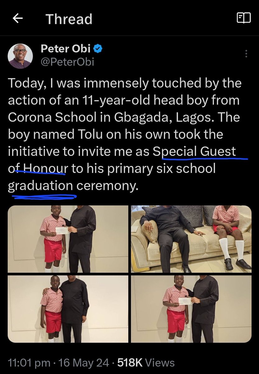 Please so many loopholes in this 'event' that Obi said he attended.. 1. Which school does graduation at the beginning of 3rd term? 2. What is graduation without a gown? Is it only Tolu that graduated in that school? Just being curious o