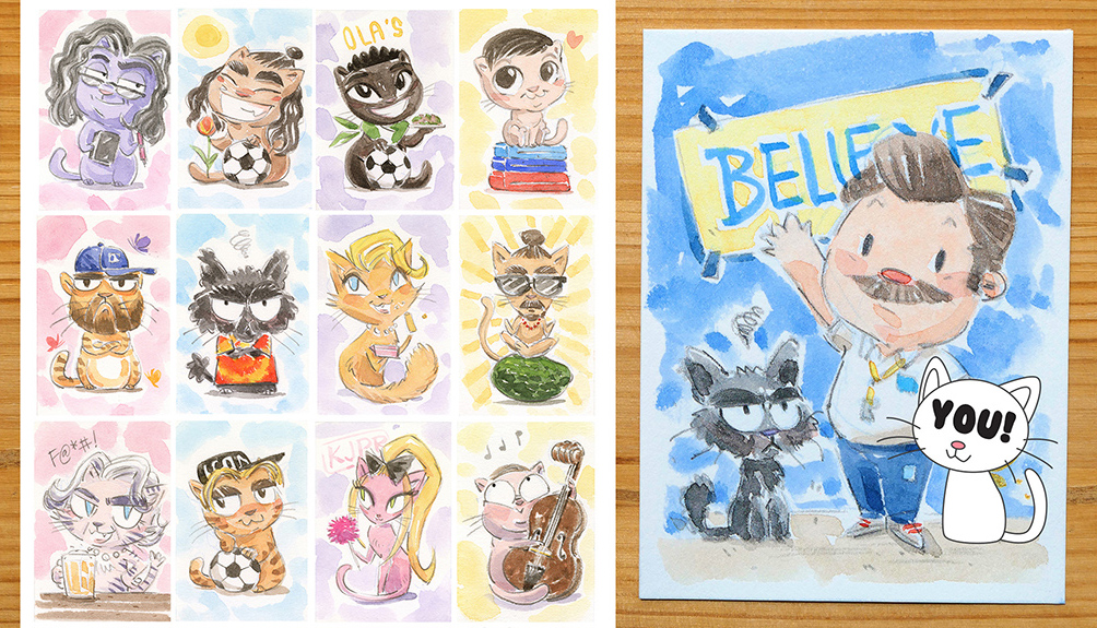 Today is the day! 😀 I'm excited to open up a limited number of spots at 10am PT for my #SDCC #TedLassoCats custom commissions where I get to draw YOU as CATS along with our fav Richmond cats. Pls contact via my bigcartel shop. Enjoy! More info: sdccblog.com/2024/05/martin…