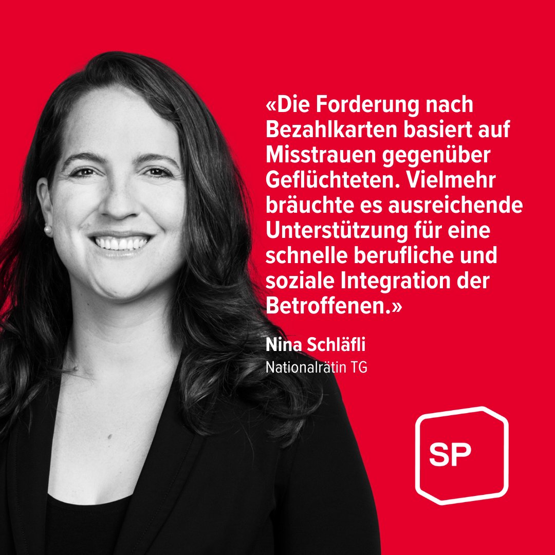 Die von der SPK-N unterstützte SVP-Forderung nach Bezahlkarten für Geflüchtete basiert auf Misstrauen gegenüber Geflüchteten und nicht auf einem realen Problem. Bezahlkarten würden ein Bürokratiemonster schaffen und den betroffenen Menschen das Leben hier unnötig erschweren.