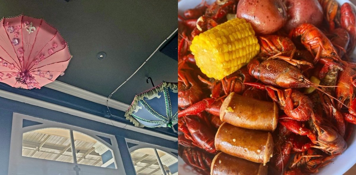 TraceysNola's tweet image. We're kicking off Jeff's birthday week celebration with a l'il bit of 'dis and a l'il bit of dat.

You don't get much more New Orleans than Dat.

Sink your teeth into some crawfish &amp;amp; try your hand at making a parasol for our ceiling. 
🥂🍻🦞☂️🎂
#crawfishboil 
#letthefunbegin🎉