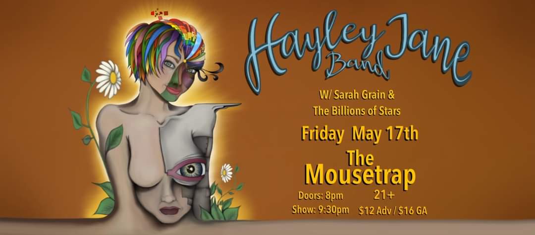 Hayley Jane pulls inspiration from a variety of styles, including 60s + 70s rock + pop, musical theater, folk, blues, soul, psychedelic, funk + bluegrass.  Just as varied, are the many ways she can captivate an audience. Tonight at @TheMousetrap