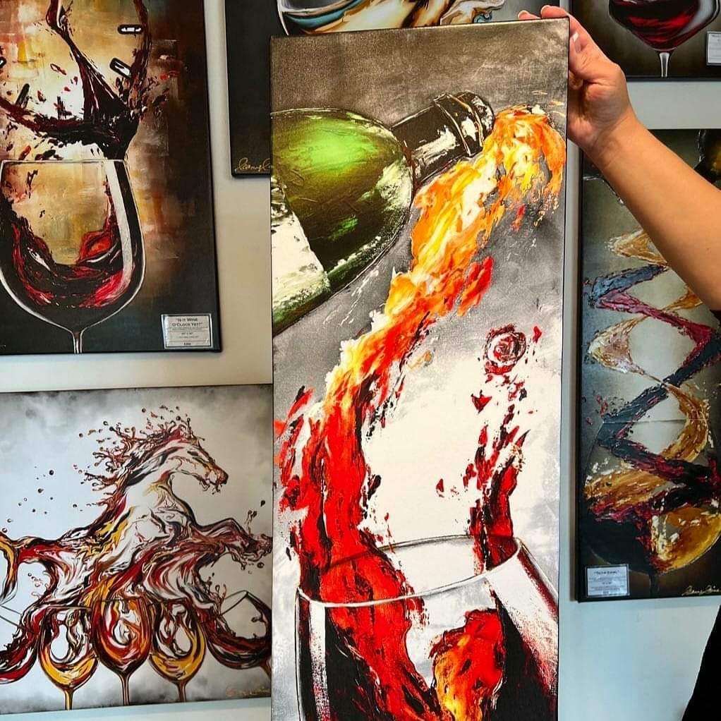 My #wineart at Dascomb Cellars in Solvang (find my #wine #art in many sizes on leannelainefineart.com) #wineartist #winetasting