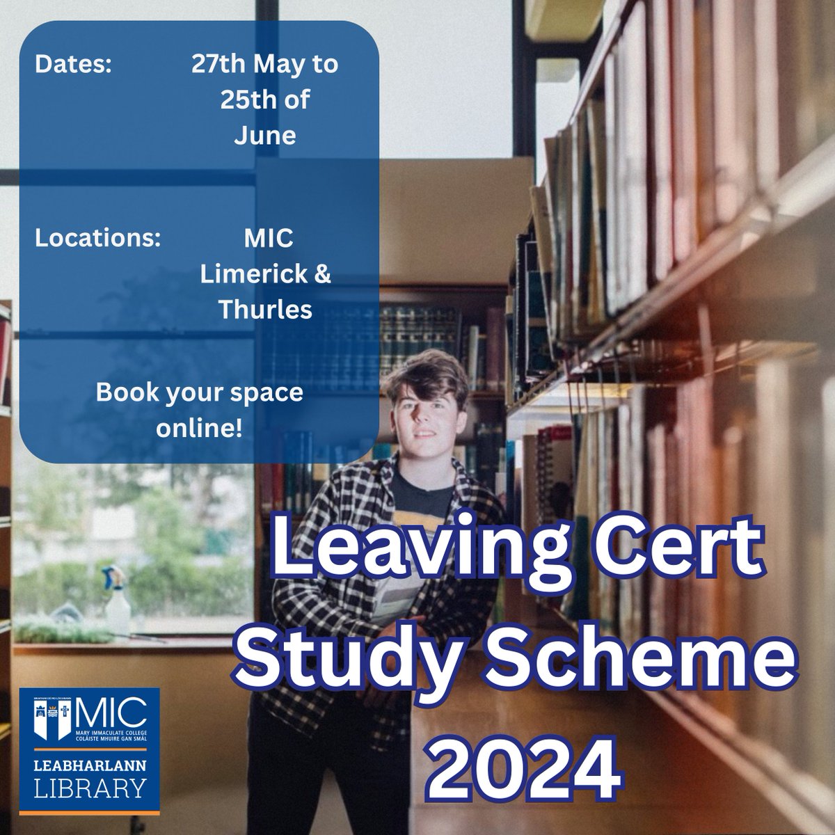 If you're preparing for this year's Leaving Cert, you might be interested in this! 🙌🏼 We're pleased to provide library study access to all sixth years in both the Limerick and Thurles campuses. Keep an eye out next week for more info! 📚💻✨ . . . #leavingcert2024 #miclibraries