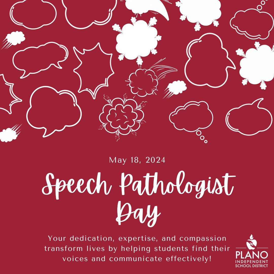 This Saturday is National Speech Language Pathologist Day! Join us in recognizing our dedicated Plano ISD Speech Pathologists, who help our students find their voices and communicate effectively!
#LevelUpPlanoISD