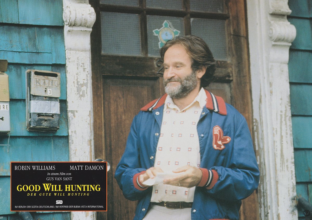 The much-missed Robin Williams in pretty much the final scene from the wonderful Good Will Hunting (1997). #GoodWillHunting #lobbycards #german