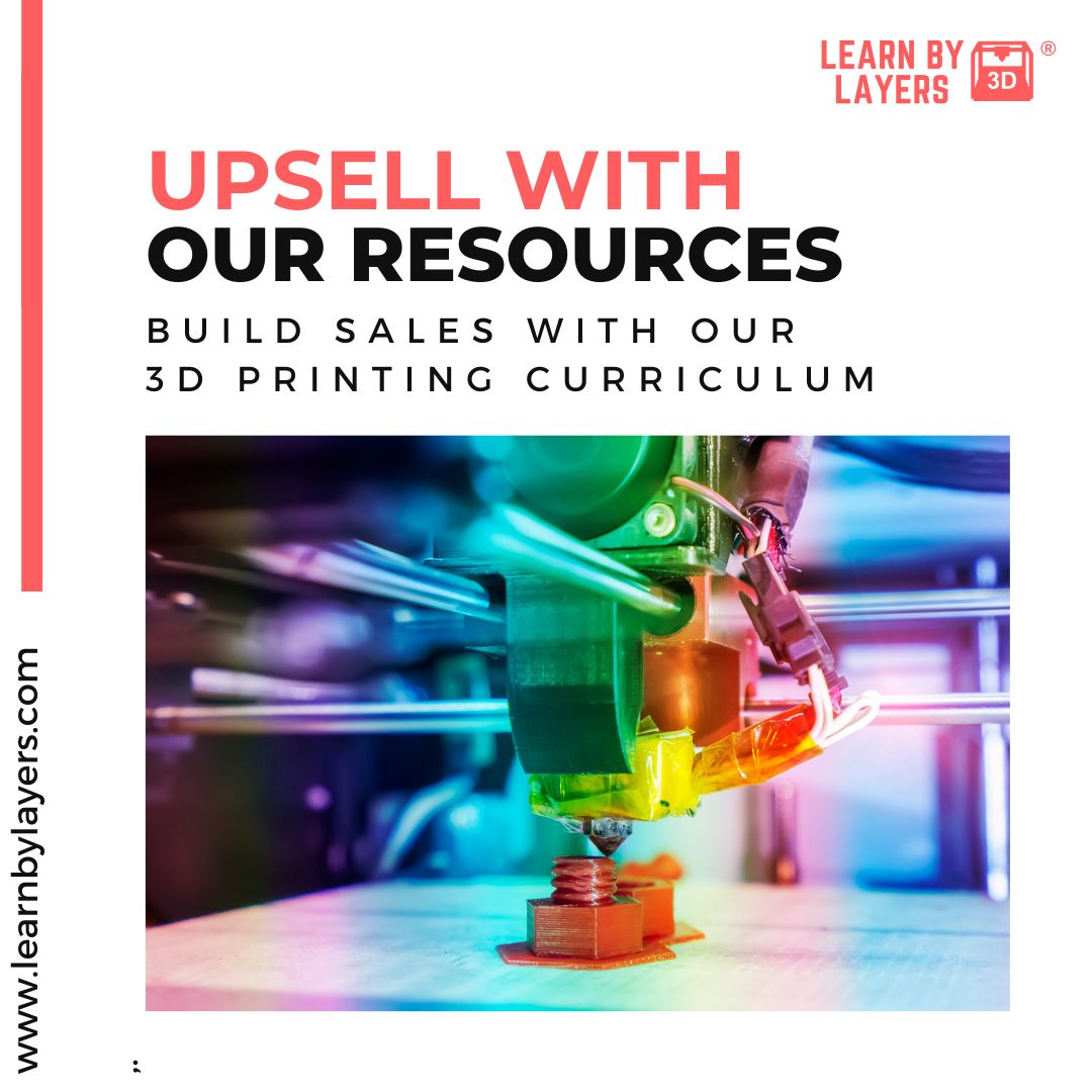 Empower your sales team with #3Dprinting education! LearnByLayers.com equips resellers with comprehensive lesson plans for teachers, making it easier than ever to sell #3Dprinters in #education. #EdTech #teachtech #buy3dprinters #stemresources