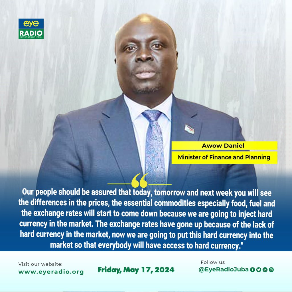 Eng. Awow Daniel, the Minister of Finance and Planning. #eyeradioupdates