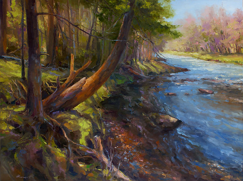 Warmer weather means its time to get outdoors! Enjoy this lovely 30'x40' outdoor scene titled 'Forest River' by Alexander Koltakov! 
#localart #halifaxart #halifaxns #artgallery #artcollector #canadianart #artist #artwork #oilpainting