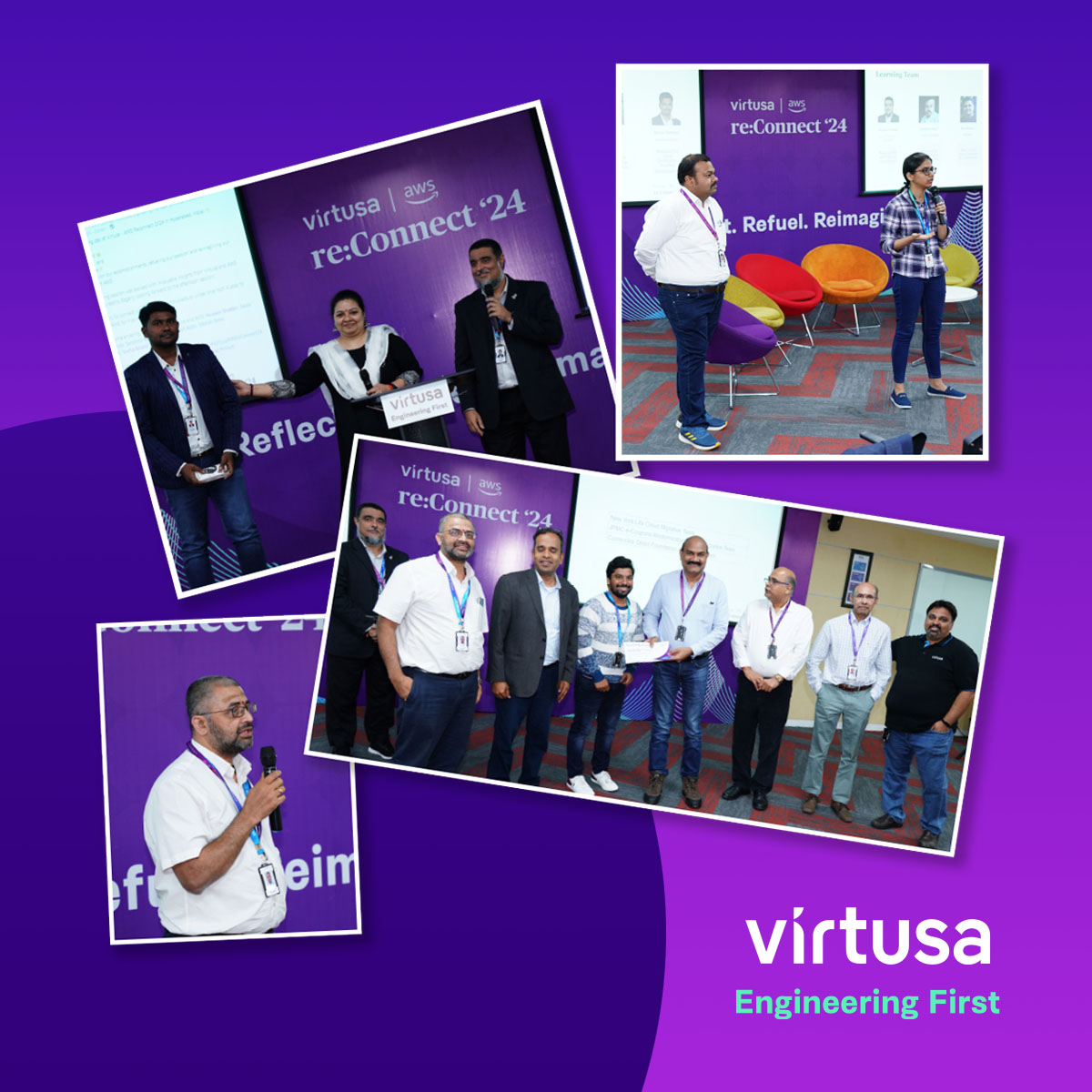 Recently, Virtusa & AWS hosted ”Virtusa | AWS re:Connect '24” in Hyderabad. With 520+ attendees, we explored the future of work with GenAI, reflecting on achievements, fueling passion, and reimagining the future.
@awscloud | #EngineeringFirst #AWS #reConnect24 #VirtusaAWSDay