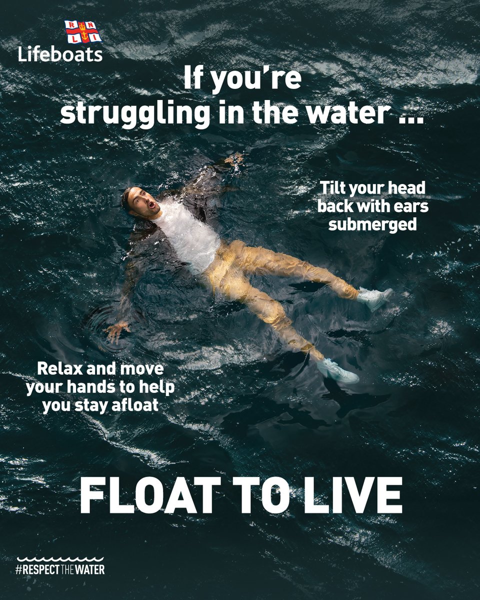 Thinking of visiting the river this weekend? Rivers are great places to have fun, but remember - it might be warm outside, but the water is still cold. If you find yourself struggling in cold water #FloatToLive #RespectTheWater @RNLI