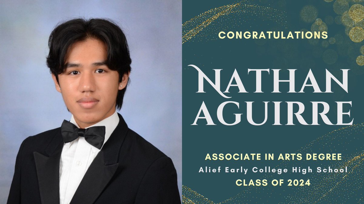 Recognizing Nathan Aguirre for our #aechsseniorspotlight. Nathan earned an Associate in Arts Degree from HCC. Nathan will serve in the Navy following graduation. Congratulations, Nathan!