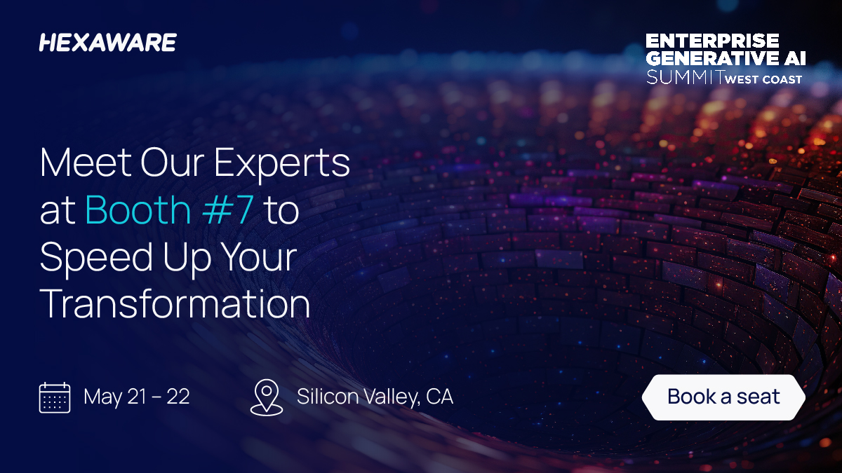 Ready to scale your business with secure AI? Join Hexaware's #GenAI & #AI experts at booth #7 (enterprisegenaiwest, May 21-22)! Learn how we can unlock growth. bit.ly/3UFrufI
@raknz 
#GenerativeAI #TechInnovation #EnterpriseAI #TechEvent #BusinessTransformation