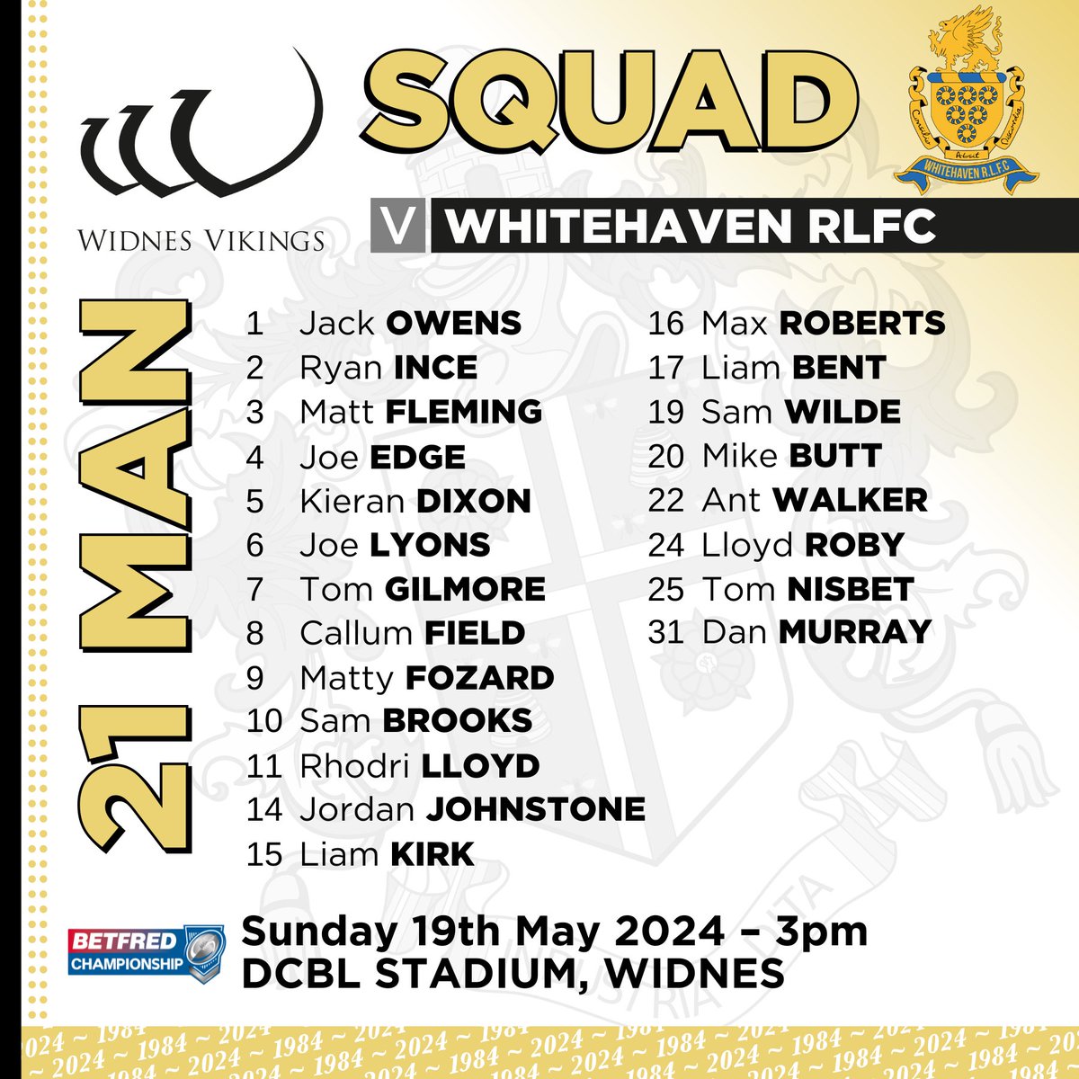 👊 Allan Coleman has named his 21-man squad for Sunday’s clash with @OfficialHavenRL at the DCBL Stadium! For more 👉 widnesvikings.co.uk/vikings-21-man… #COYV 🧪 #WeAreWidnes