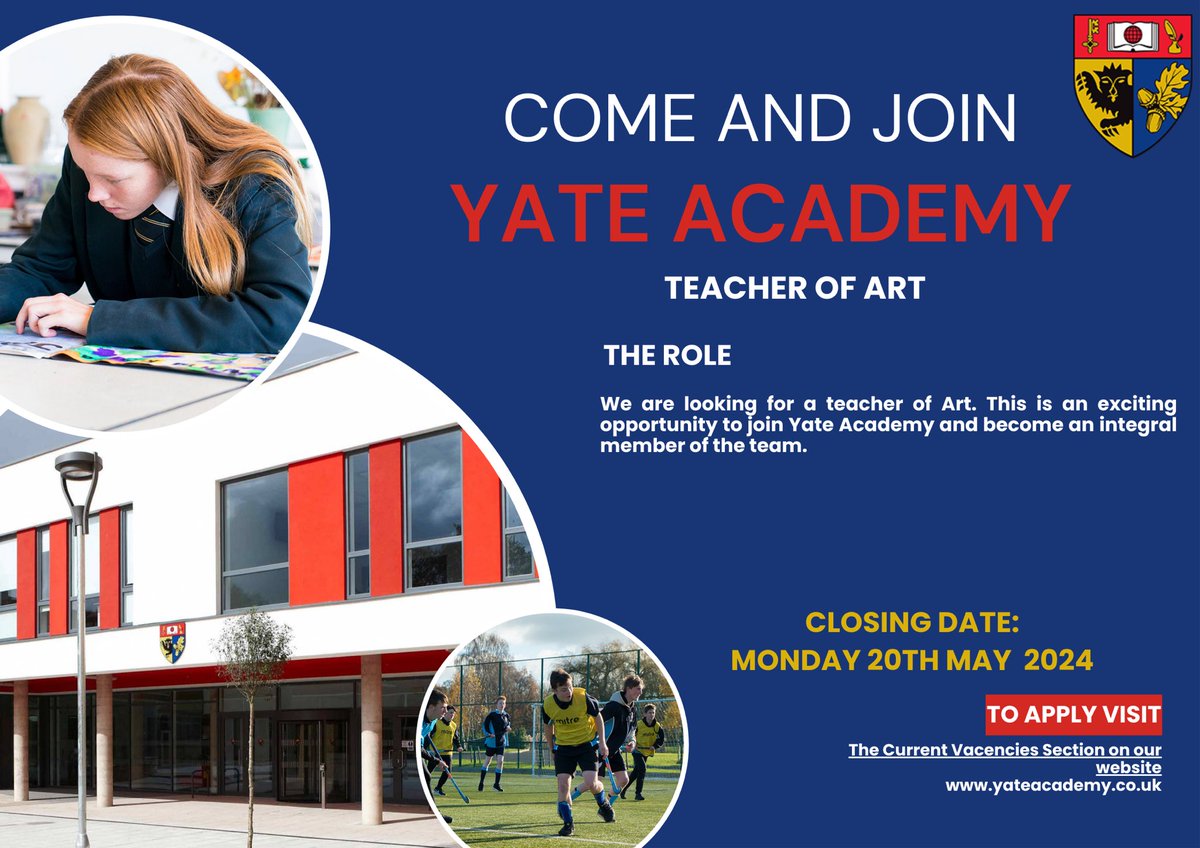 We are looking for a teacher of Art. This is an exciting opportunity to join Yate Academy and become an integral member of the team at Yate Academy. For more information please link the below link: ce0218li.webitrent.com/ce0218li_webre… @GreenshawTrust