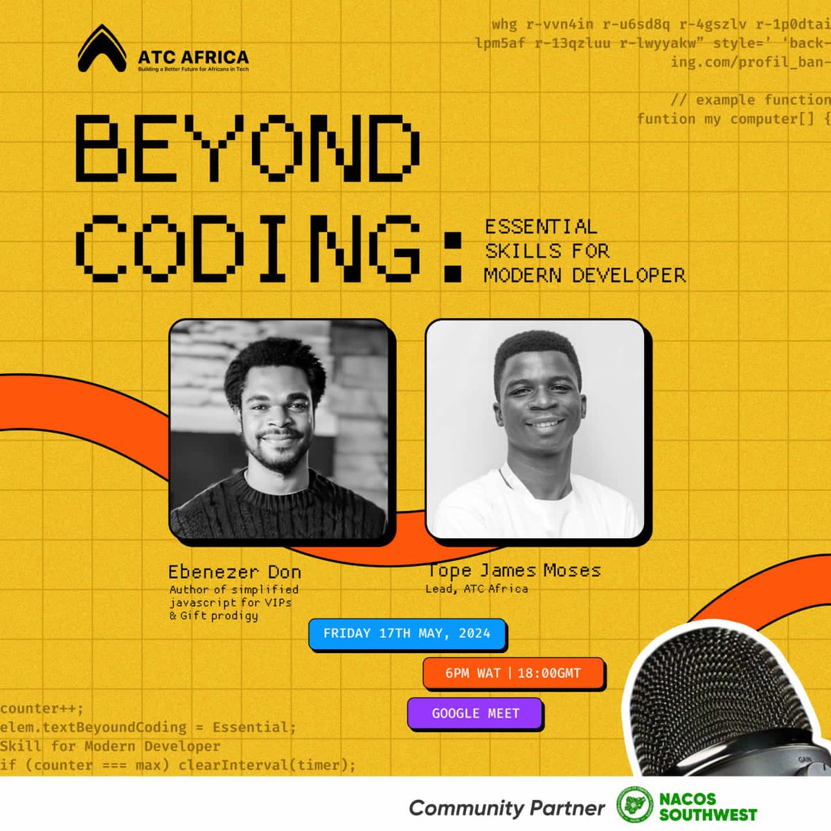 officialNacosSW's tweet image. "Beyond Coding: Essential Skills for a Developer" is happening today.
If you registered, please check your email for details and ensure you attend the virtual event. This is a great opportunity to enhance your skills and network with fellow developers.
#Beyondcoding
