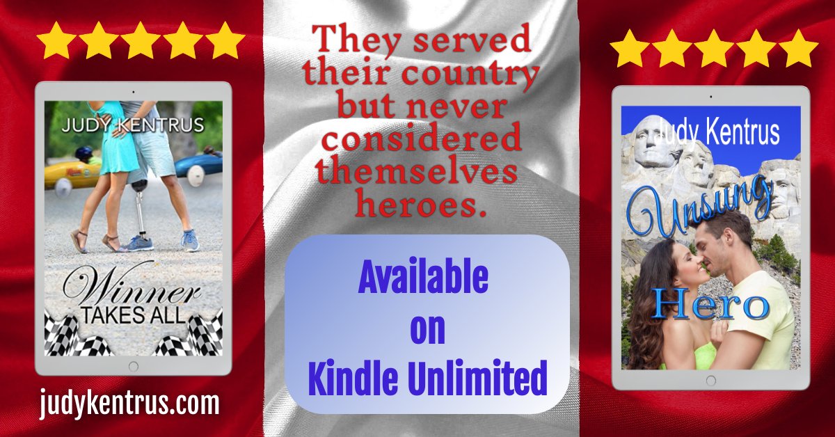 They bravely served their country, yet they never saw themselves as heroes. Unsung Hero: amzn.to/3JG3xOJ Winner Takes All: amzn.to/1QWbnS4 #readromance #judykentrus #romancegems #militaryread #weekendread #Smalltown #mountrushmore #vacationromance #soapboxderby