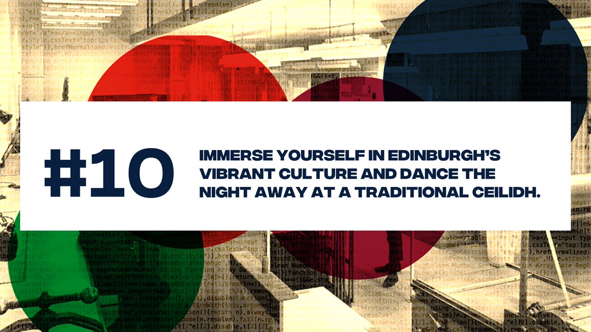 Reason #10 to attend the DH&RSE Summer School: Immerse yourself in Edinburgh's vibrant culture and dance the night away at a traditional Ceilidh Only one hour left to apply! Find more information and apply to attend the DH & RSE Summer school here: edin.ac/43PPe54
