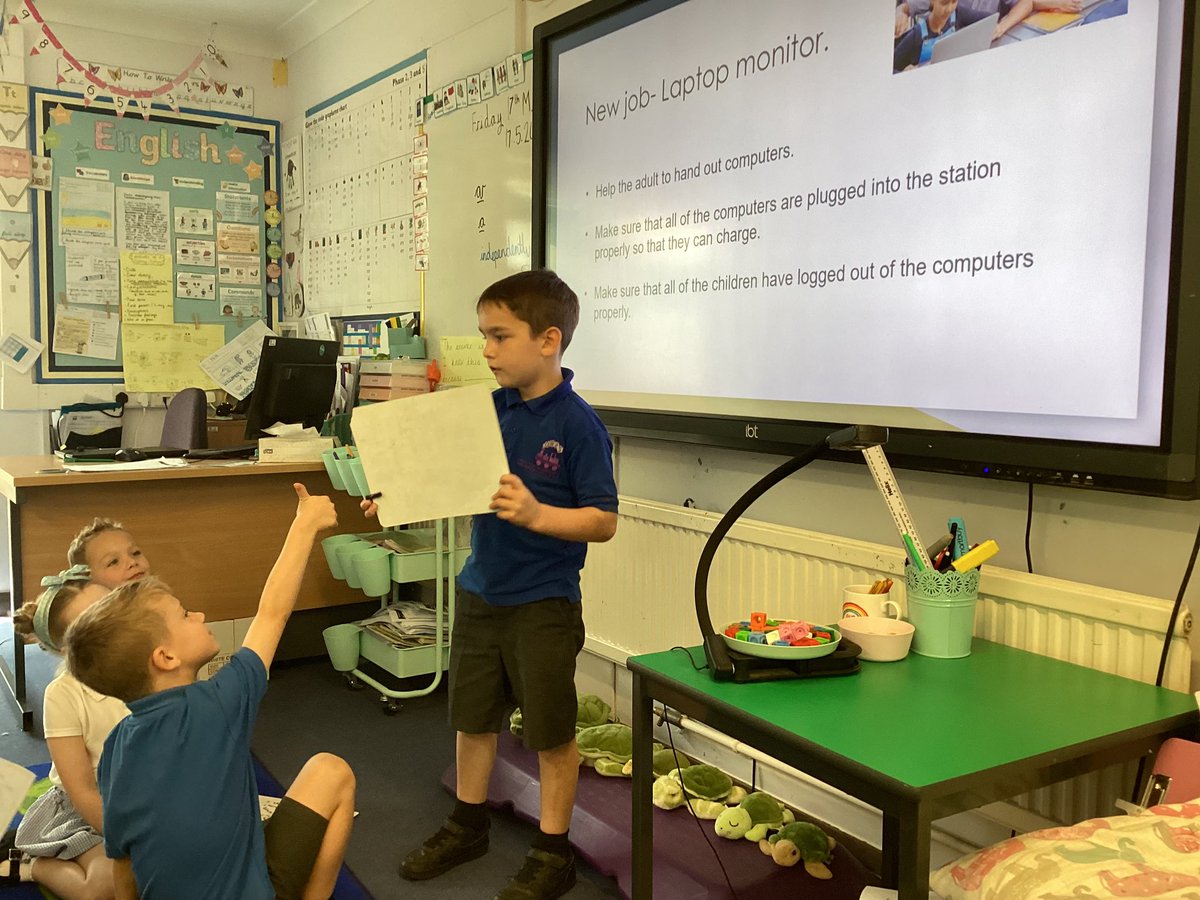 After that, a new class role was advertised- laptop monitors! We discussed how this democratic decision would affect us, as we wanted to vote for someone who would take care of our laptops! The children wrote a speech and voted for their new monitors. 💻#OWPSpshe