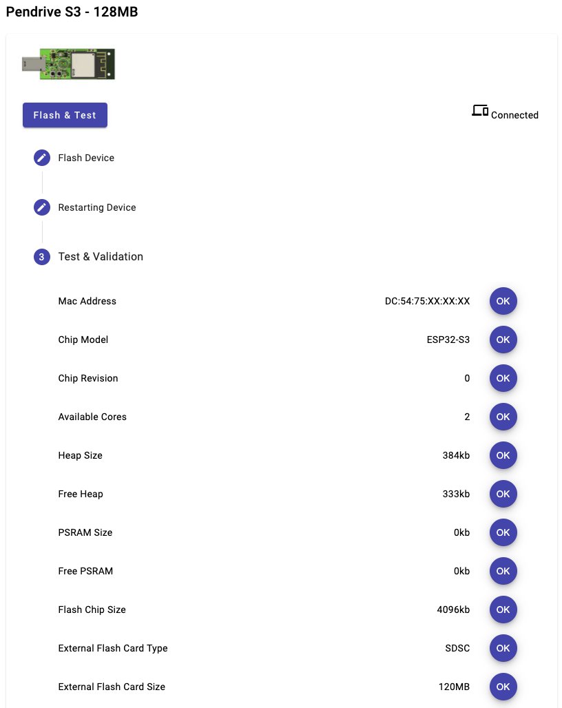 ThingPulse (@thingpulse) on Twitter photo Production insights: to launch a new product we prepare a self test for our assembly partner. Our partner runs the test in the browser for every PCB. For the Pendrive S3 there is also a visual test: the WS2812B LED iterates through colors. Production insights: to launch a new product we prepare a self test for our assembly partner. Our partner runs the test in the browser for every PCB. For the Pendrive S3 there is also a visual test: the WS2812B LED iterates through colors.