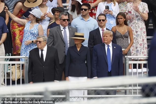 Melania Trump, Viktor Knavs, and President Trump at Barron’s high school graduation ceremony today