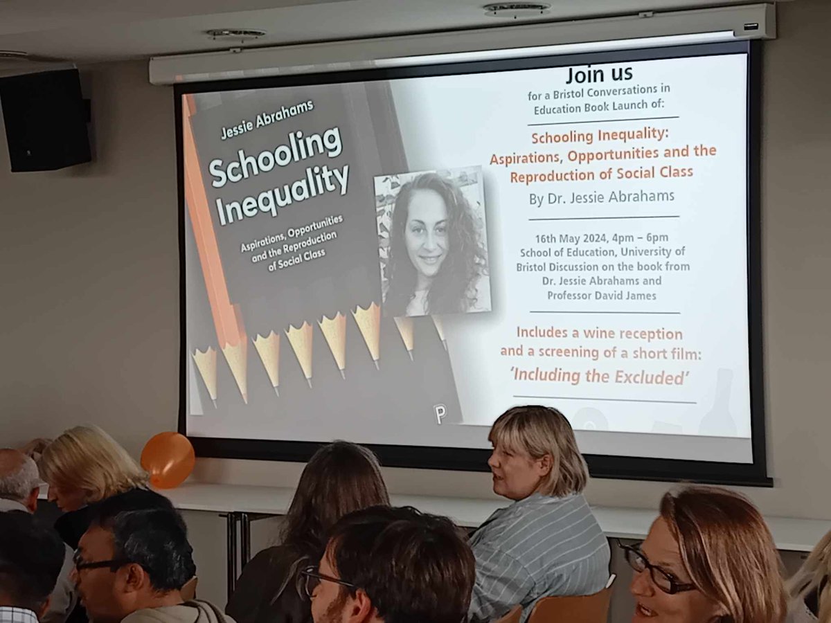 Yesterday evening saw the book launch of @SOEBristol's Dr Jessie Abrahams new book ' Schooling Inequality: Aspirations, Opportunities and the Reproduction of Social Class'. The event also showcased a screening of the short film 'Including the Excluded'. shorturl.at/HSZBc