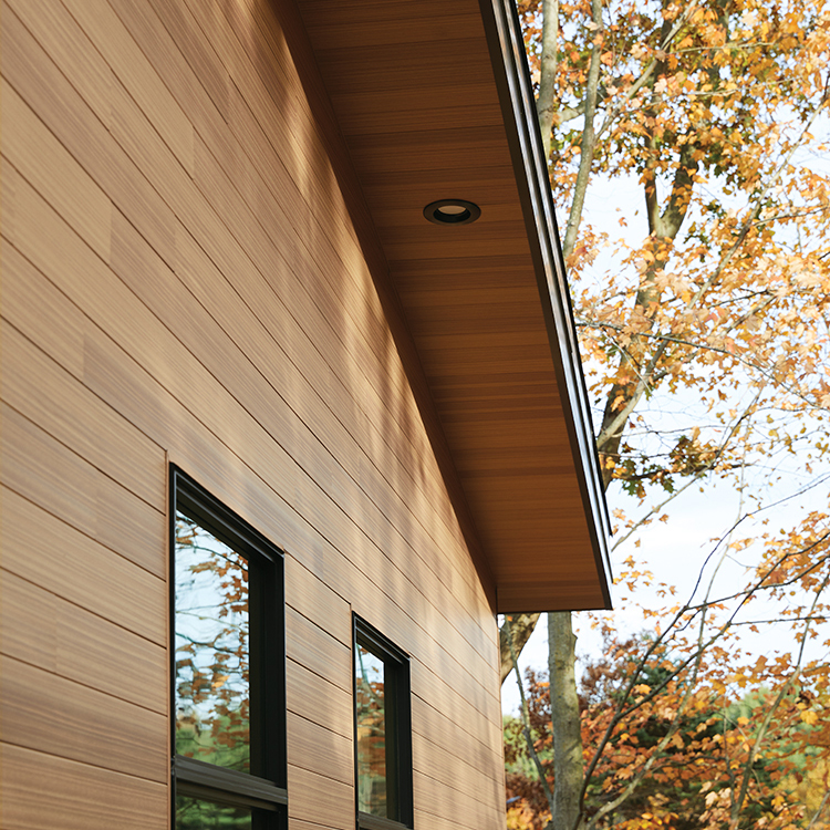 Can you tell which panels have ventilation holes? Vesta plank soffit enhances curb appeal by providing a polished finish to the overhang, all without the need for cheese-grater sized ventilation holes.

hubs.li/Q02xxMsH0

#Soffit #SidingContractors #ArchitecturalSoffit