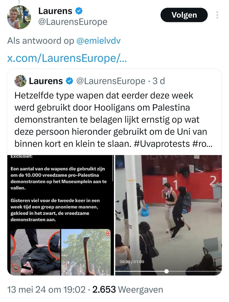 Nu blijkt dat één van de daders een Palestijnse asielzoeker is heeft Laurens dit tweetje snel verwijderd dus het zou vervelend zijn als dit screenshot alsnog veel gedeeld wordt zodat iedereen ziet wat voor een rare complotwap hij is.